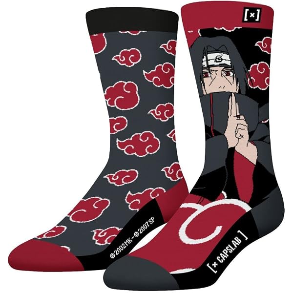Capslab [ X Calzino Uomo Naruto Cotone, 1 Paio di Calzini Fantasy Uomo, Originale ed Edizione Limitata, Nero e Verde, Nero e verde, 40