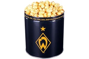 ‎GOLDCORN Gourmet Popcorn Original Fanartikel Werder Bremen 3,8 Liter Dose (ca. 550 g) Exklusiv Premium Popcorn Karamell Süß Fertig