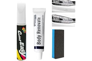 Eniyou Pintura para Coche Pintura Blanca Coche Arañazos Pintura Blanca Coche Rotuladores Arañazos Coche También Incluye 1 Crema Quitarayas+1 Esponja para Pequeños Rayones en Autos