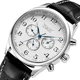 Gute Herren Weiß Automatik Mechanik Armbanduhr Datum Tag 6 Hand
