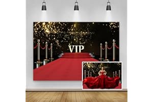 Renaiss 3x2m Roter-Teppich-Hintergrund Movie Night VIP Hintergrund Celebrity Event Party Hintergrund Geburtstag Party DekorationKinder Erwachsene Filmstars Portrait Fotografie Requisiten Vinyl