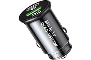 CROWN TECH USB C Car Charger 40W PD Fast USB and QC 4.0 Dual Port Car Charger Cigarette Lighter Compatible with iPhone 15Pro/14/13 Samsung S24/S23/S22 and more