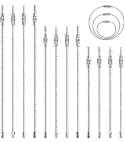 30 Stück Edelstahl Schlüsselring Drahtseil 12/15/20/25cm – Mit Drehverschluss Für Schlüssel, Gepäck & Anhänger