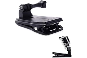 SHULLIN Support de sac à dos rotatif à 360 ° - Clip pour appareil photo - Pince à dos pour GoPro Hero