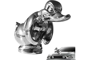 Eivdru Angry Rubber Duck Cooler Figure Cool Duck Ornament Car Emblem Front Car Badge Bonnet Ornament Decoration Styling Accessories (Silver)