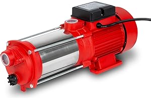 EBERTH Pompe à Eau de Jardin Centrifuge Débit 2400 L/h, Pression de Refoulement 4 bar, 370 Watts, Acier Inoxydable auto-aspirante, Hauteur d'aspiration 8 m, Hauteur de refoulement 40 m