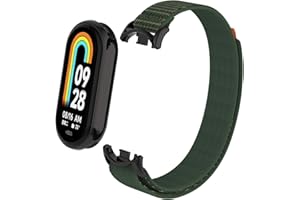 Keecuty Cinturino Compatibili con Xiaomi Mi Band 8, cinturino compatibile Mi Band 8 con fodera in metallo di ricambio regolabile in nylon compatibile Xiaomi Mi Band 8 per donne uomini