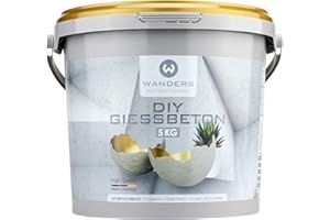 ‎WANDERS24 Wanders24 Bastelbeton zum Gießen - 5 kg - Beton für Kreative - Bastel Beton - Beton Deko - Beton wetterfest - Made in Germany