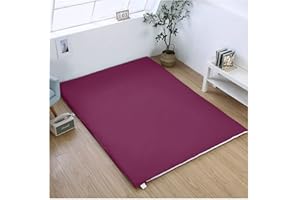 CAMZ Foldable Japanese Futon Mattress Cover for Full Queen King Twin, 100% Cotton Tatami Floor Mattress Cover Meditation Sleeping Pad Dust Cover for Floor Guest Room Travel (purple 100X200cm(39X79in))