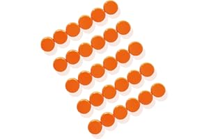 ZDZBLX Fridge Magnets, 30 Pack Strong Small Round Magnets for Whiteboard & Fridge, Colourful Craft Magnets for Home School & Office,Cute Mini Magnetic Dots for Refrigerator Noticeboard - Orange Magnet