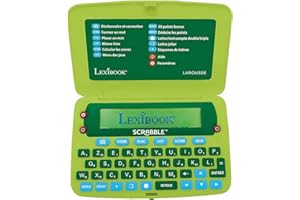 Lexibook Dictionnaire électronique Officiel du Scrabble ODS8, Larousse FISF, Format Ergonomique, Large Touches, Arbitre, correcteur d’orthographe, définitions, à Piles, Vert/Bleu, SCR8FR