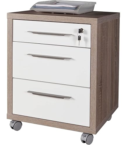 Dmora Cassettiera 6 Cassetti In Legno Rovere | Mobile Contenitore Moderno Da 50x41x124 Cm Per Camera Da Letto O Ingresso