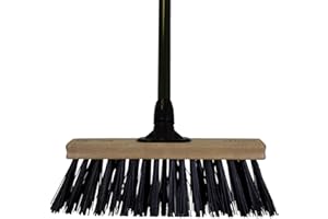 Charles Bentley Charnwood 14" Heavy Duty PVC Broom for Garden & Outdoor Maintenance Premium Brushware Green FSC