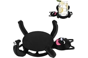 BUKBAS 3D Print Cat Coaster with Moving Legs, Cute Cat Mug Holders for Drinks, Creative Animals Mug Holder, Home Coffee Table Decor, Housewarming Gift for Friends Pet Lover