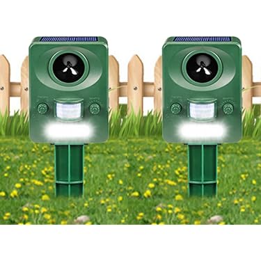 Répulsif Chat Extérieur,Repulsif Chat Ultrason 2 Pièces, Étanche Ip65