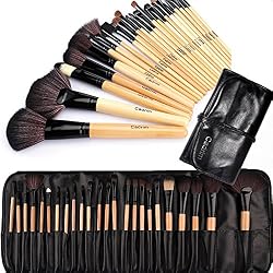 Brochas de Maquillaje,Cadrim 24pcs Maquillaje Profesional Pinceles Maquillaje de Ojos Rubor Contorno de los Labios Corrector Brochas Cosméticas + Bolso Negro