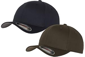 HLKAUF 2er Flexfit Unisex Wooly Combed Cap Baseball Caps graue Unterseite S M L XL XXL Basecap Mütze