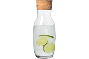 ‎KROSNO KROSNO Kryształowa Karafka na Wodę Z Korkiem | 1000 Ml | Kolekcja Pure | Idealna do Domu, Restauracji i na Przyjęcia | Można Myć w Zmywarce