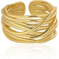 Bague de pouce en argent 925 pour femmes Bague délicate en or empilable Bague d'amitié faite à la main et torsadée (Or rose