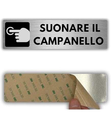 1 pz. Cartello Please Ring The Bell, adesivo per campanello, cartelli per porte personalizzati, in metallo, alluminio, con fori autoadesivi e preforati, facile montaggio su porta o targa a muro
