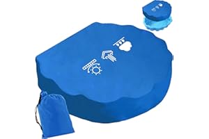 XIEXIESHER Sandkasten Muschel Abdeckung, Blau Rund 100cm Abdeckplane Sand Muscheln für Kinder Klein Sandmuschel Plane