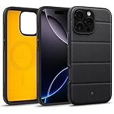 Spigen Caseology iPhone 16 Pro ile Uyumlu MagSafe Kılıf Athlex Mag Kaymaz Mikro Dokulu Siyah Kapak - ACS08176 (Spigen TR Gara