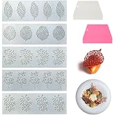 GYSRXS 5 Pieces Fondant Mould for Cakes Silicone Molds for Lace Leaves Silicone Molds for Chocolate Candy Gummy Sugar Gum Cak