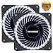 Produktbild novonest Gehäuselüfter PWM 4pin-LED Quiet Edition 120mm High Airflow Weiß LED Lüfter,2 Stueck pro Packung,Anti Vibration Gummi Pads ¡­