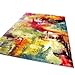 Alfombra Moderna Diseño Alfombra Óptica Lienzo Multicolor Verde Azul Rojo Amarillo - 200x290 cm