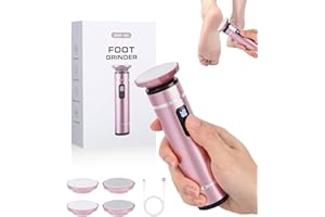 Cexovo Elektrischer Hornhautentferner Kabellos,Wiederaufladbare Elektrisches Fuß-Hornhautentferner-Set,Hornhaut Entfernen Fuß,Fußpflege Elektrisch mit 4 Nano-Glasaufsätzen,USB-Aufladbar für Füße