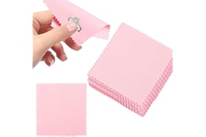 BOTUK 50Pcs Soft Jewelry Cleaning Cloth Reusable Double Sided Silver Jewellery Polishing Cloth for Gold Silver Diamond Pearl Silverware Watches Platinum for Men Women (8 x 8 cm)