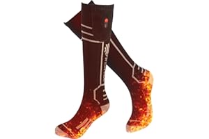 FREEHILL Merinowolle beheizte Socken für Männer Frauen, One-Click Control wiederaufladbare kaltes Wetter Knie-hohe beheizte Ski Socken