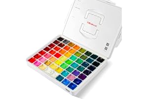 ABEIER HIMI juego de pintura gouache, 56 colores x 30 ml/1 oz con estuche de transporte portátil, copa de gelatina, no tóxico, para lienzo