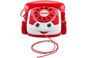 Fisher-Price Téléphone animé Rouge pour bébé, édition 80e Anniversaire Mattel, Jouets à Tirer pour Les bébés et Les Tout-Petits à partir de 1 an, JGG97