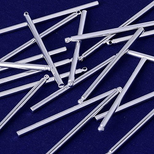 40x2mm tube Length Extension Article sticks for necklace Extended Chains Bulk for DIY Jewelry Making,Sold 20pcs/lot,silver plated