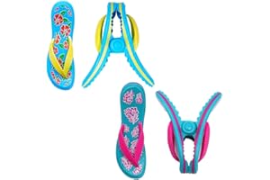 ‎TRIXES TRIXES 4-teilige, neuartige Flip-Flop-Strandtuchklammern – sichere Sonnenliegen-Reiseklammern für den Innen- und Außenbereich – Jumbo-Clip für Strand, Garten, Pool, Sonnenliege oder Liegestuhl