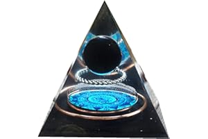 BESORGONE Pirámide de orgonita de esfera de cristal obsidiana con energía Reiki positiva, Chakra, curación, orgón, colección de pirámide, herramienta de meditación