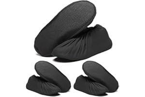 Woetwoat 3 Paires de Surchaussures Lavable, Surchaussure Réutilisables, Couvre-chaussures anti-poussière Antidérapantes