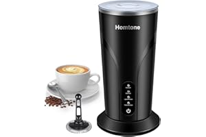Homtone Elektryczny spieniacz do mleka, 4 w 1, automatyczny spieniacz do zimnego/gorącego spieniania mleka z automatycznym wyłączaniem, nieprzywierająca powłoka wewnętrzna, pojemność 150 ml, matowy