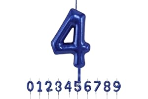 HPNPARTY Geburtstagskerzen 4 zahlen geburtstagskerzen Tortendeko, 3D Diamant Form Kuchen Kerzen Zahl 0 1 2 3 4 5 6 7 8 9 Glitzer Kuchen Topper Dekoration