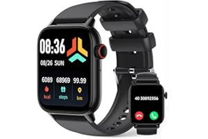 LLKBOHA Smartwatch męski - 1,85" Smartwatch z połączeniami Bluetooth, 100+ trybów sportowych, IP68 wodoodporny inteligentny zegarek z pulsometrem/monitorem snu, powiadomienie, krokomierz, dla Androida iOS