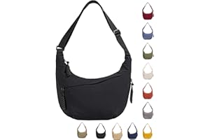 GUSXPPD Crescent Bag pour Femme, Sac Demi-lune Nylon, Sac à Bandoulière Demi-Lune, Bandoulière en Nylon avec Fermeture éClair, Boulette Avec Sangle Réglable Portable Crescent