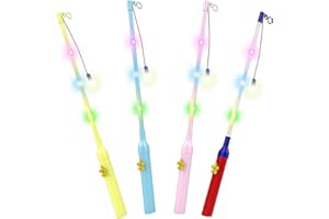 Hianjoo Laternenstab 50cm mit LED für St Martin, [4 Pack] Mehrfarbige LED Elektronischer Laternenstab für Partys, Garten, Kostümpartys, Halloween, Weihnachten und Mehr