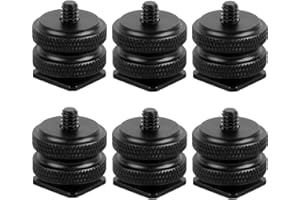IANULUS Kamera Hot Shoe Mount, 6 Stücke Hot Schuh Schraube, 1/4" Kamera Blitzschuh, Kameraschuhadapter für Kameras, SLRs, Digital, Photographic Equipment (Schwarz)