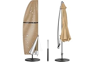 MI CASA Sonnenschirm Schutzhülle, Sonnenschirmhülle Schutzhülle für Sonnenschirm 2 bis 3 M, Ampelschirm Schutzhülle Ampelschirm Hülle Gartenschirm Abdeckung, Wasserdiht und UV-Anti (205x25x57/48cm)