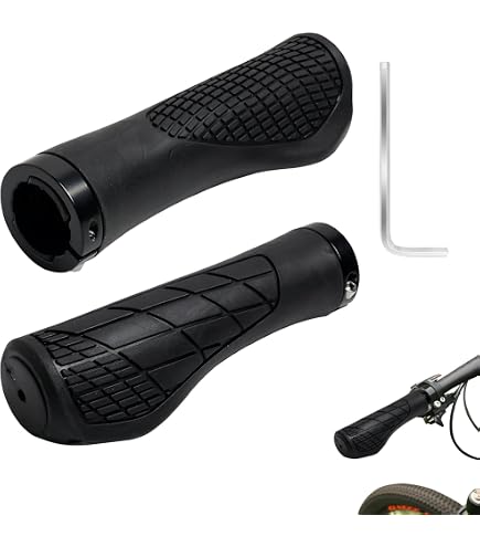 Poignées Vélo Ergonomiques 22mm - Caoutchouc Confort - Pour VTT/BMX/vélo électrique