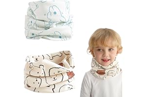 ZEPIQOR 2 Pcs Écharpe Cache-cou Enfants Coton Automne Hiver Écharpe Bébé Boucle Cache-cou Foulards Bébé Filles et Garçons
