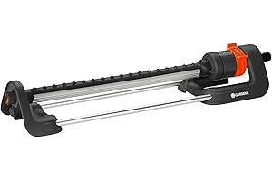 Arroseur pour surfaces carrées Gardena Aqua L : Arroseur pour l’arrosage de surface de 120-280 m², portée 8-16 m, distance de jet max. 16 m, filtre métallique intégré (18704-20)