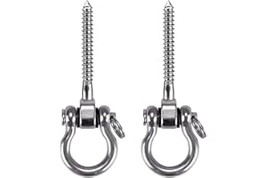 WAREMAID 2 Pezzi Gancio per Soffitto, Acciaio Inossidabile 180° Altalena Ancoraggio da Parete Staffa a Vite, Gancio Sacco da Boxe per Gym, Corda, Amaca Sedia,Yoga Altalena, Sedie Sospese, 450kg