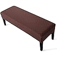 Street27® High Stretch Jacquard Dining Bench Cover Elastic Chair Covers - Anti-Dust Removable Bench Slipcover Washable Bench Seat Protector Cushion Cover for Living Room, Bedroom, (Brown)